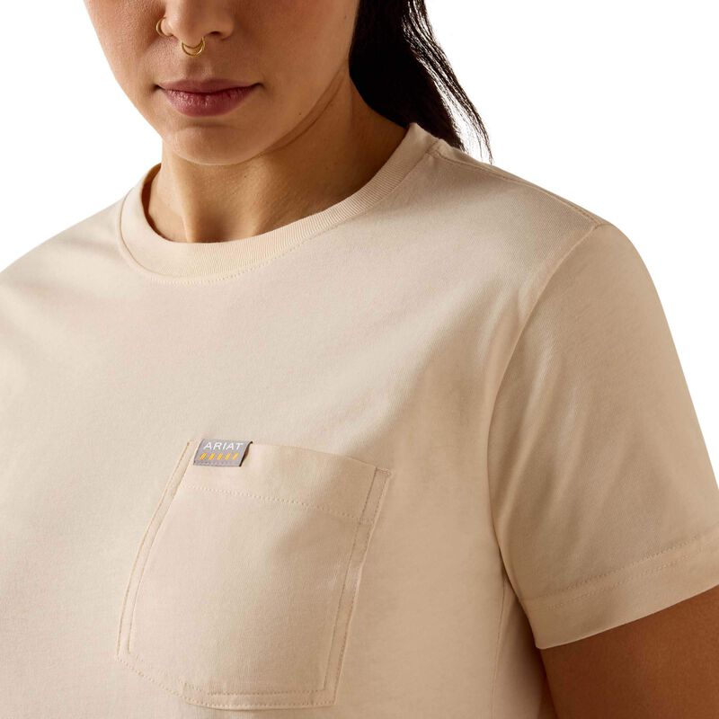 Ariat Women's Rebar Cotton Strong Anvil Logo Short Sleeve Tee - Whisper Pink