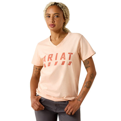 Ariat Women's Rebar Cotton Strong Logo Short Sleeve Tee Tropical Peach