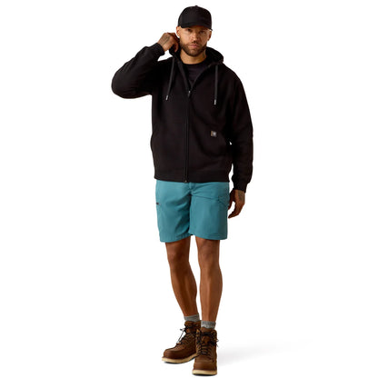 Ariat Men's Rebar Lightweight Label Full Zip Hoodie Black