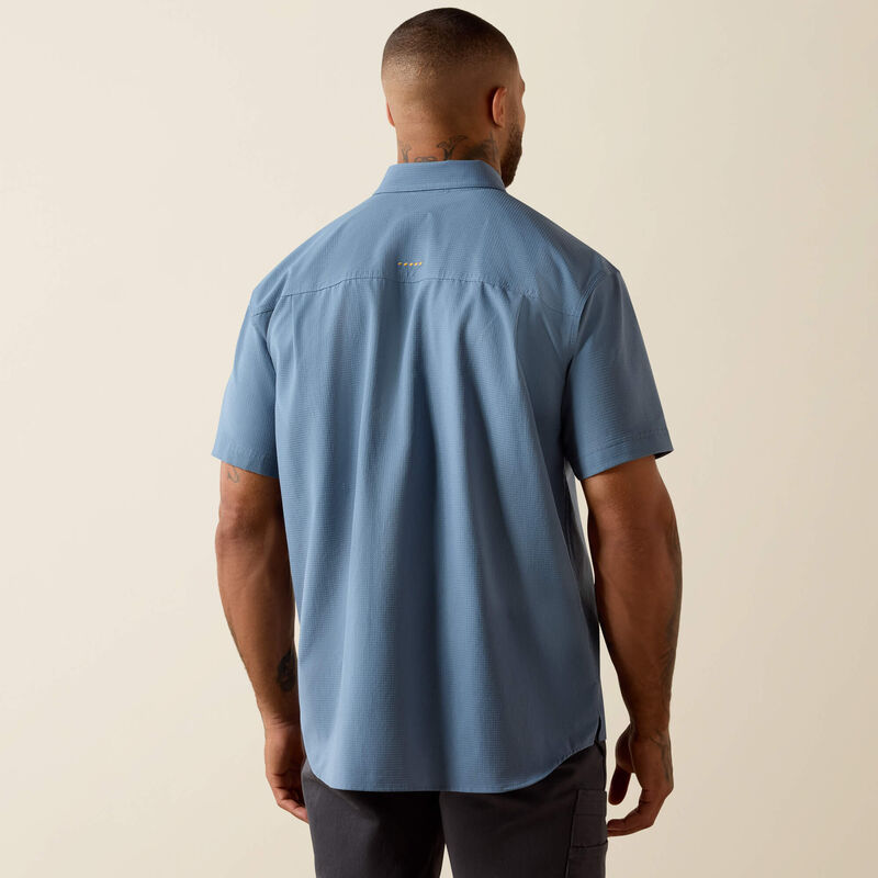 Ariat Men's Rebar Made Tough 360 Airflow Short Sleeve Work Shirt Baleen Blue