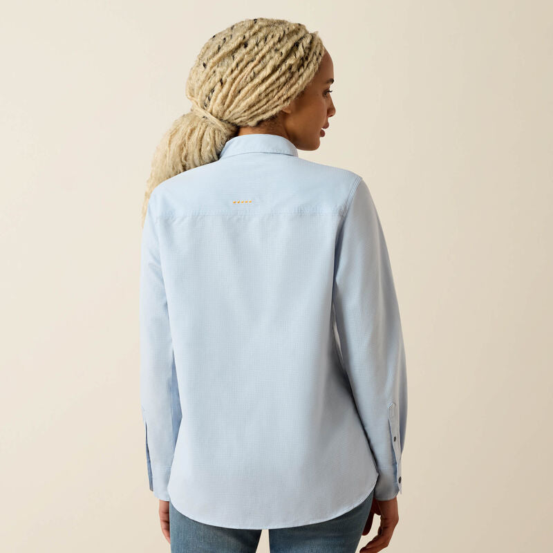 Ariat Women's Rebar Tough 360 Airflow Durastretch Long Sleeve Work Shirt Subdueb Blue