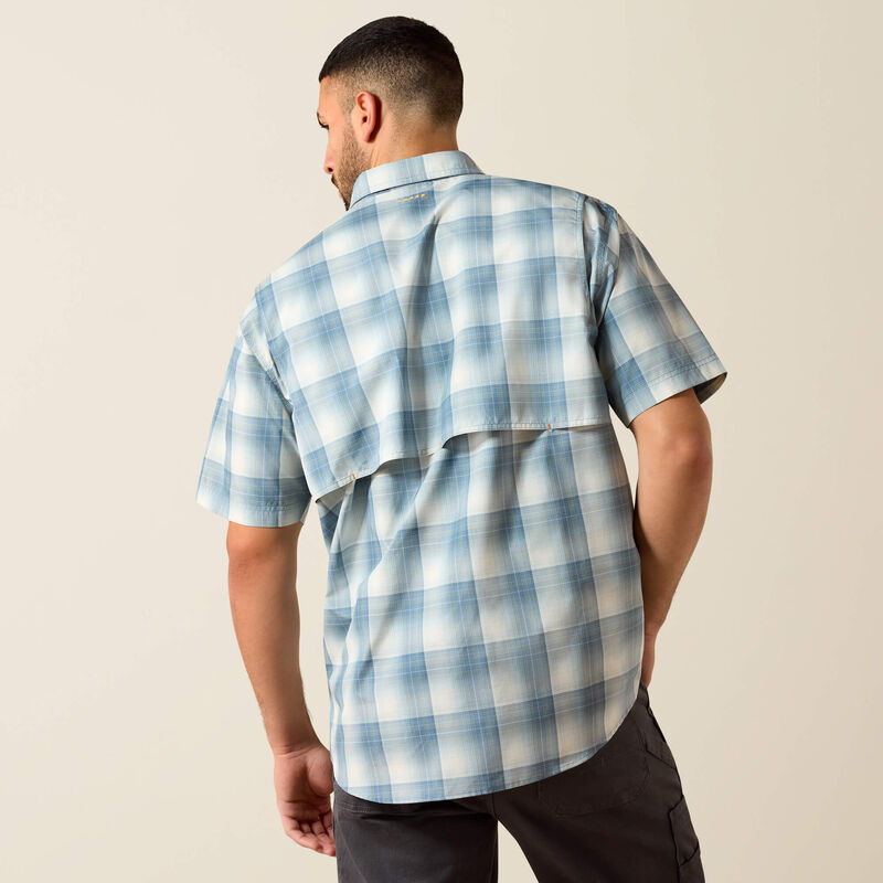 Ariat Men's Rebar Made Tough Venttek Durastretch Short Sleeve Shirt Baleen Blue