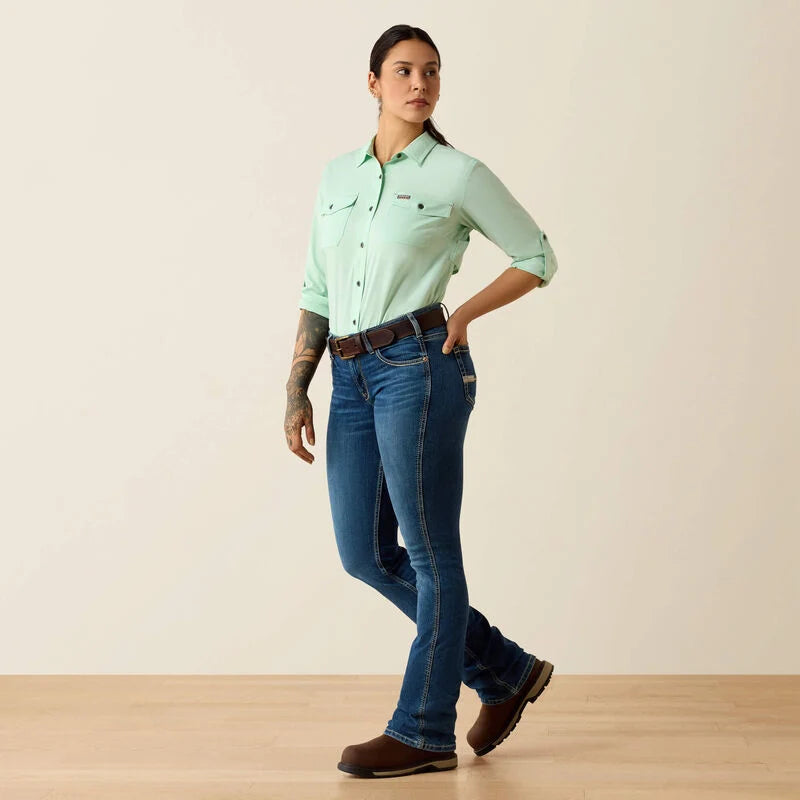 Ariat Women's Rebar Made Tough Venttek Durastretch Long Sleeve Work Shirt Lichen