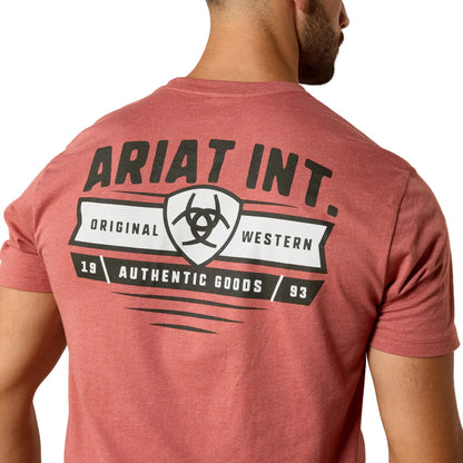 Ariat Men's Banner Badge Short Sleeve Tee - Adobe Heather
