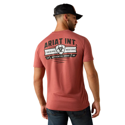 Ariat Men's Banner Badge Short Sleeve Tee - Adobe Heather