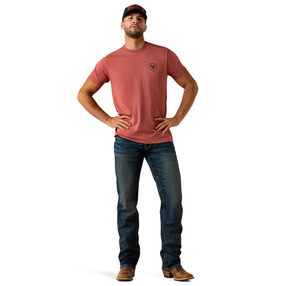 Ariat Men's Banner Badge Short Sleeve Tee - Adobe Heather