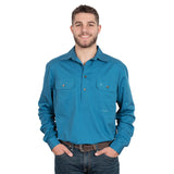 Just Country CAMERON 1/2 Button Work Shirts SAPPHIRE