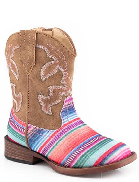 Roper Glitter Serape/Tan Kids Boots