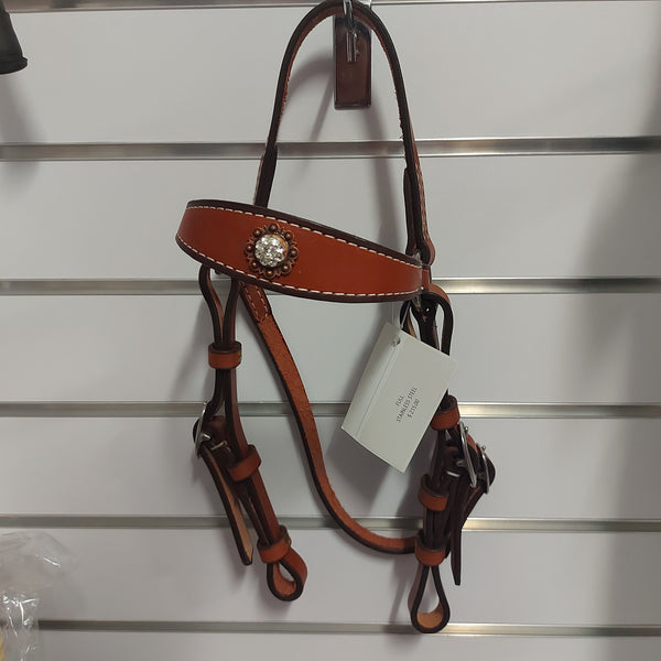 Top Rail Lether Bridle Concho Brow