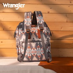 Wrangler Aztec Printed Callie Backpack (Nappy Bag) - Grey
