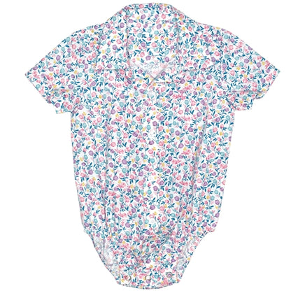 Just Country Infant Frankie S/S Full Button Jumpsuit White Tulips