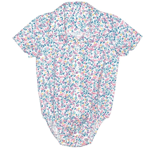 Just Country Infant Frankie S/S Full Button Jumpsuit White Tulips