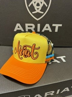 Ariat Sunflower Script Mesh Trucker Cap - Wild Orange