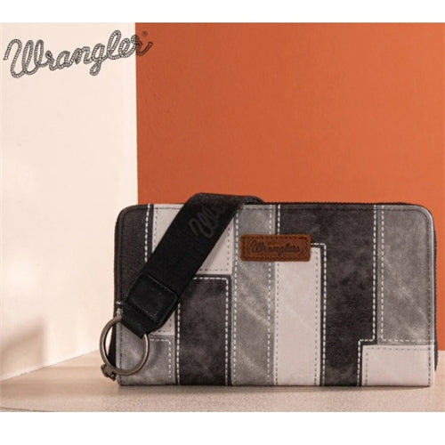 Wrangler Denim Patchwork Wallet - Black