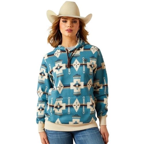 Ariat women's Logo 20. Printed Hoodie - Agave SW Print