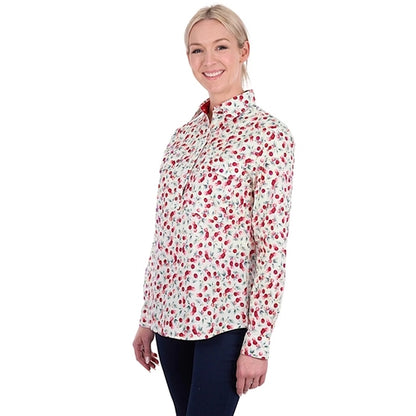 Women's Clair 1/2 PLKT Long Sleeve Shirt - Red