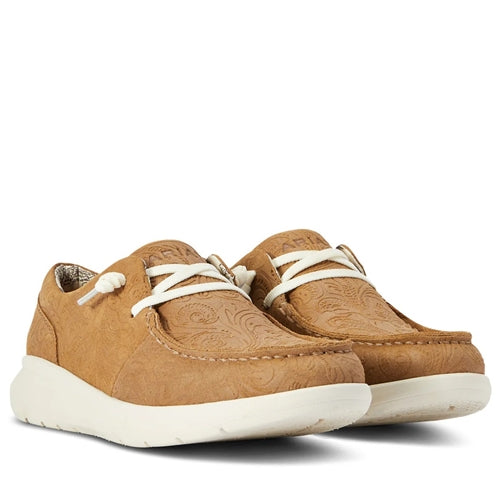 Arait Ladies Hilo Tan Floral Emboss