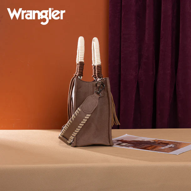 Wrangler Cow Print Tote/Crossbody - Light Coffee