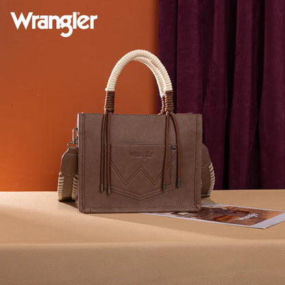 Wrangler Cow Print Tote/Crossbody - Light Coffee
