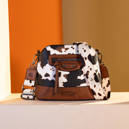 Wrangler Cow Print Crossbody Bag - Brown