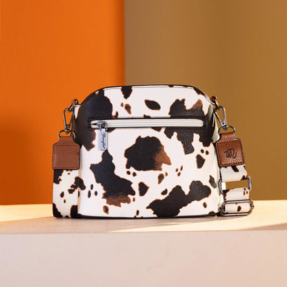 Wrangler Cow Print Crossbody Bag - Brown