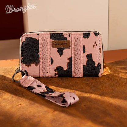 Wrangler Cow Print Wallet - Pink