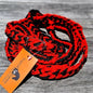 Braided Barrel Reins Red/Black - Toprail Equine