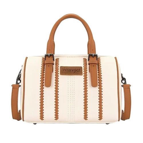 Wrangler Boston Stitch Barrel Bag - Natural Tan