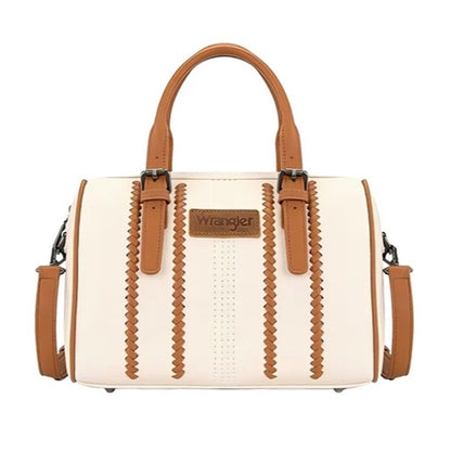 Wrangler Boston Stitch Barrel Bag - Natural Tan
