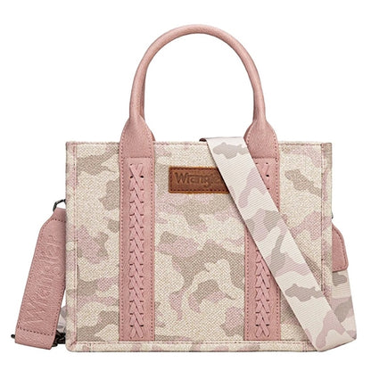 Wrangler Camo Print Crossbody Tote Bag - Light Pink