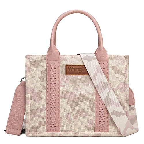 Wrangler Camo Print Crossbody Tote Bag - Light Pink