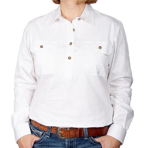 JUST COUNTRY Jahna Ladies Work Shirt White