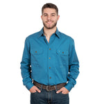 Just Country EVAN Full Button Work Shirts SAPPHIRE