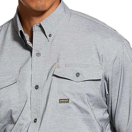Ariat Men's Rebar Made Tough Venttek Durastretch Short Sleeve Work Shirt Limestone