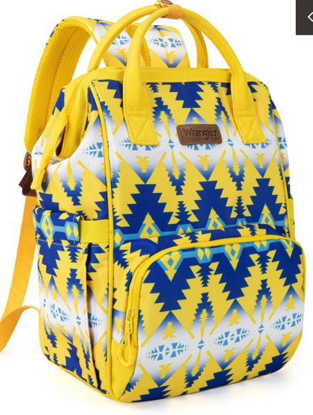 Wrangler Aztec Printed Callie Backpack (Nappy Bag) - Yellow