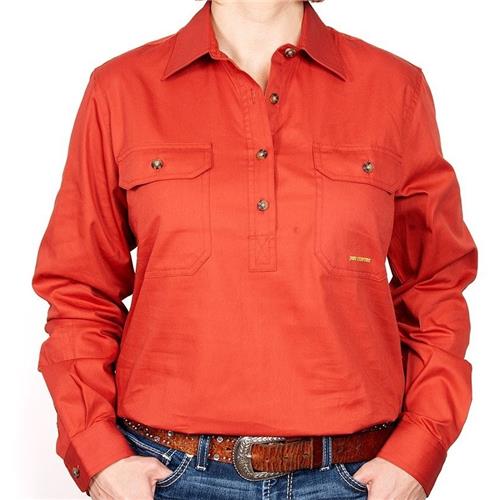 JUST COUNTRY Jahna Ladies Work Shirt Rust
