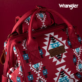 Wrangler Aztec Printed Callie Backpack (Nappy Bag) - Burgundy