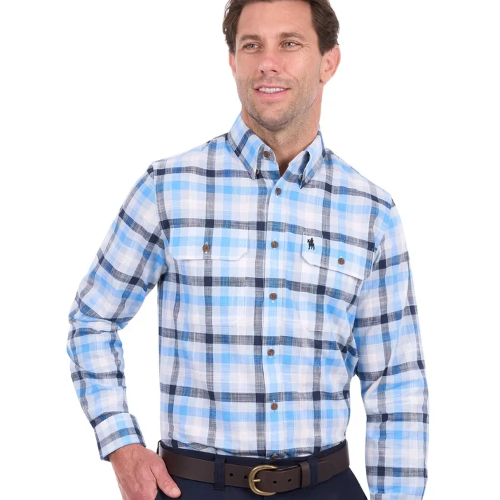 Men's Jacob 2PKT Long Sleeve Shirt - Royal / Black