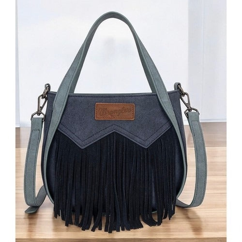 Wrangler two tone Fringe Bag - Navy