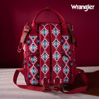 Wrangler Aztec Printed Callie Backpack (Nappy Bag) - Burgundy
