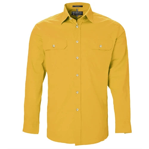 Pilbara Men's Open Front Long Sleeve Shirt Yellowstone