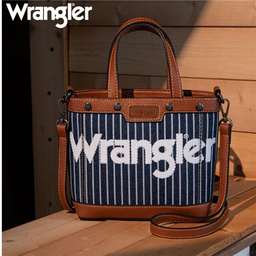 Wrangler Canvas Mini Top Handle Tote//Crossbody - Navy