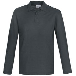 CREW Mens L/S Charcoal POLO