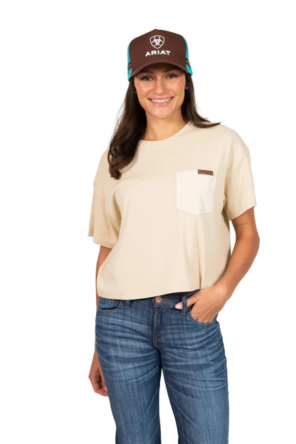 Ariat Stacked Logo Trucker Cap Brown/Turquoise