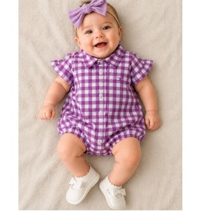 Just Country Infant Frankie S/S full button Magenta & White Check