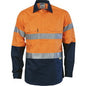 DNC HiVis Orange/Navy Two Tone Closed Front Cotton Shirt with 3M R/Tape