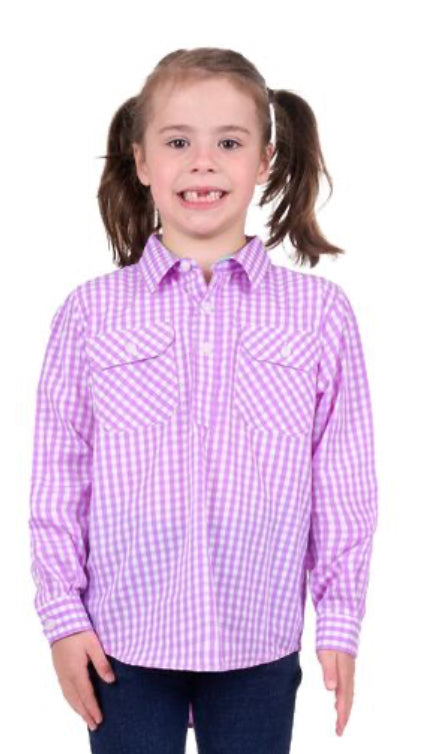Hard Slog Kids Ayla 1/2 Button L/S Shirt