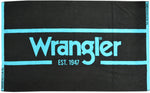 Wrangler Signature Beach Towel Black/Aqua