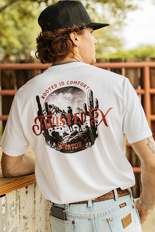 Twisted X Men's White Horse Short Sleeve Tee