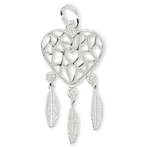 MCJ Sterling Silver Heart Catcher with chain